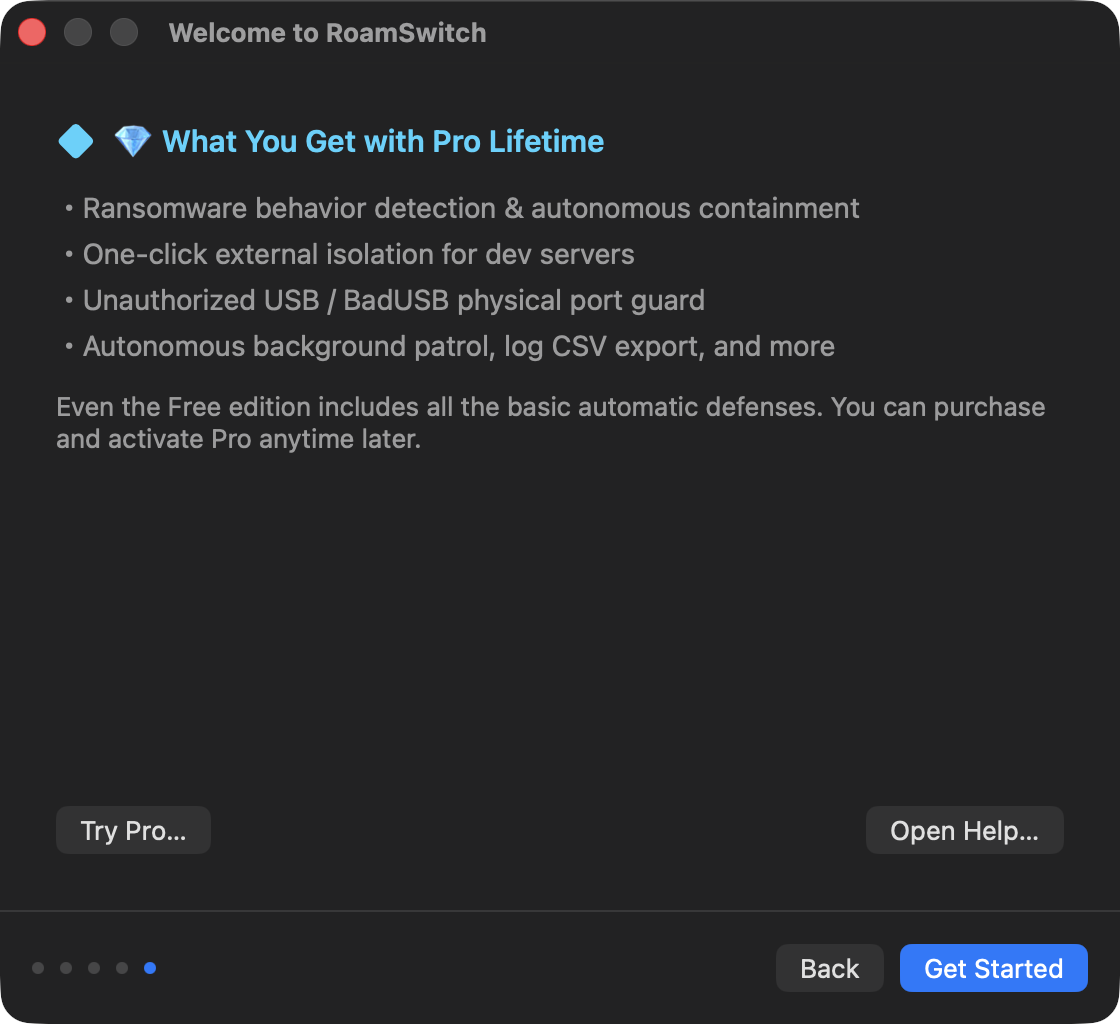 Pantalla que presenta lo que ofrece la edición Pro de por vida
